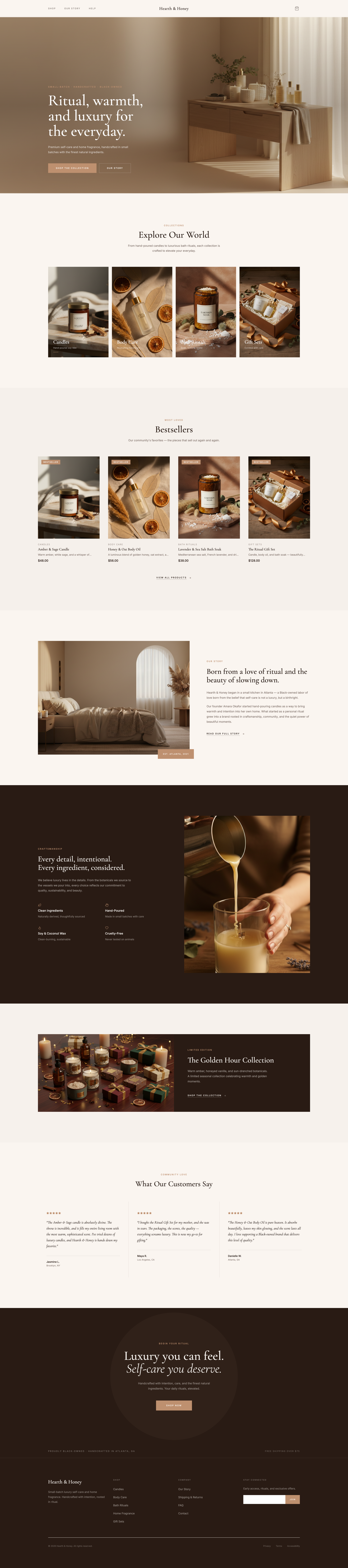 Hearth and Honey homepage